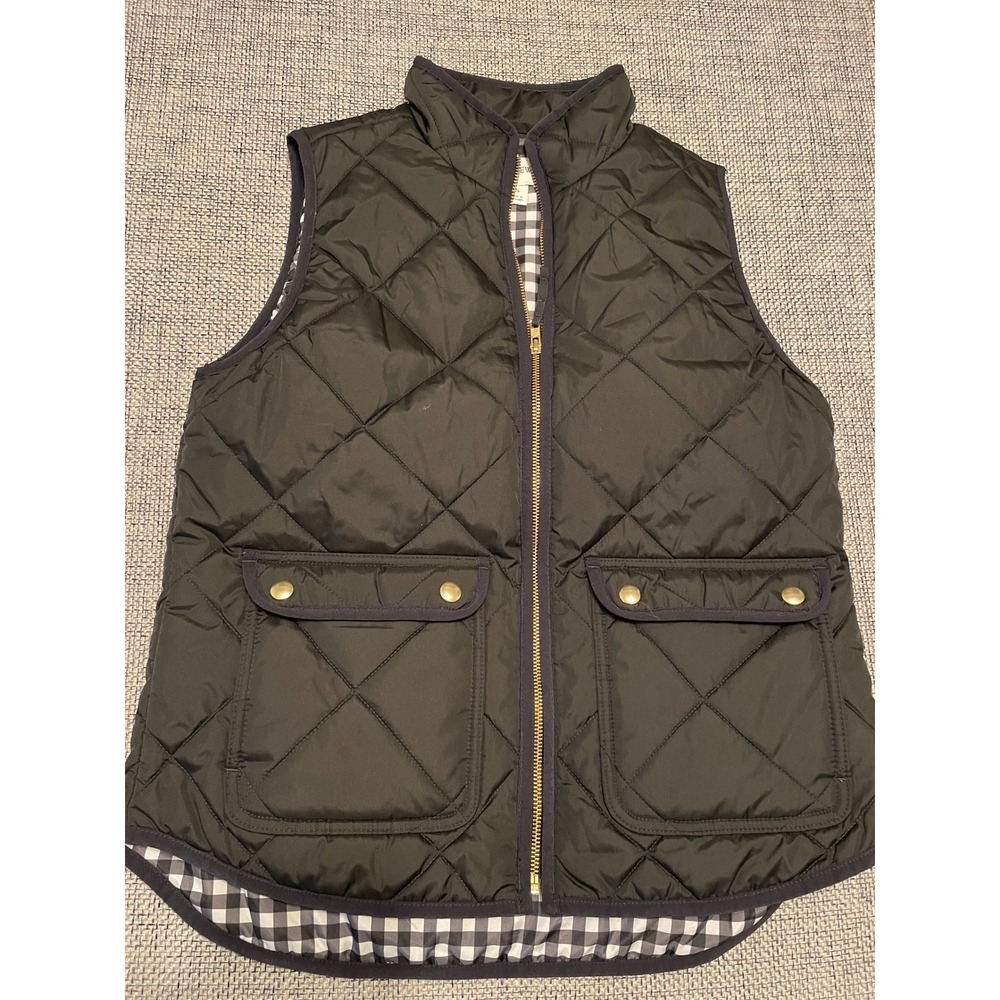 J.Crew Excursion Quilted Vest Black Gingham Lining Re-Imagined Small